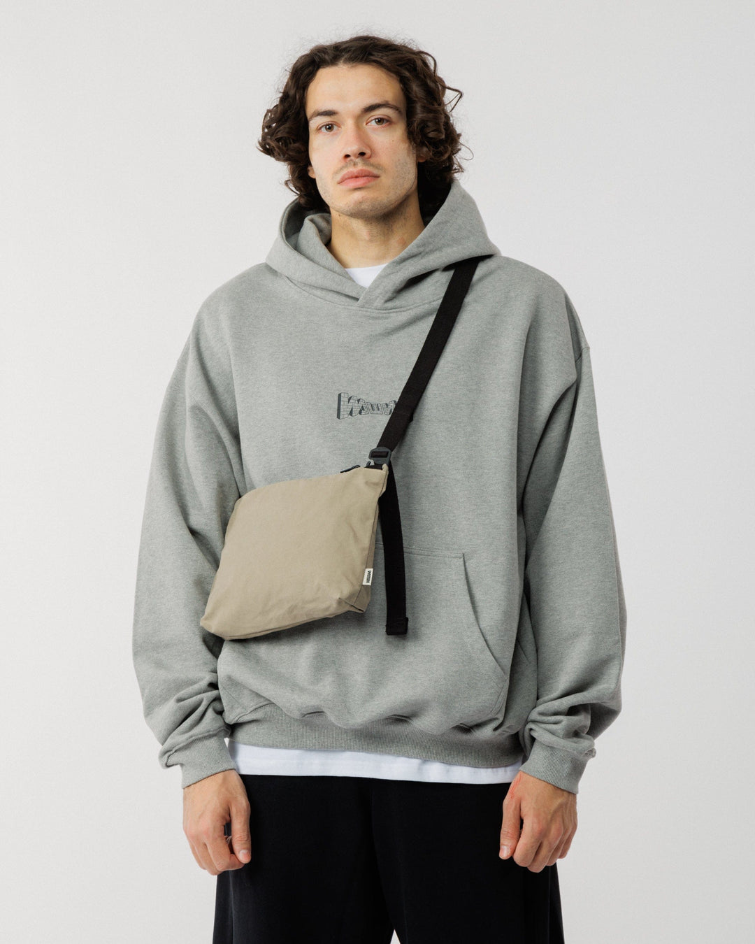 Mini Water Resistant Messenger Bag - Stone