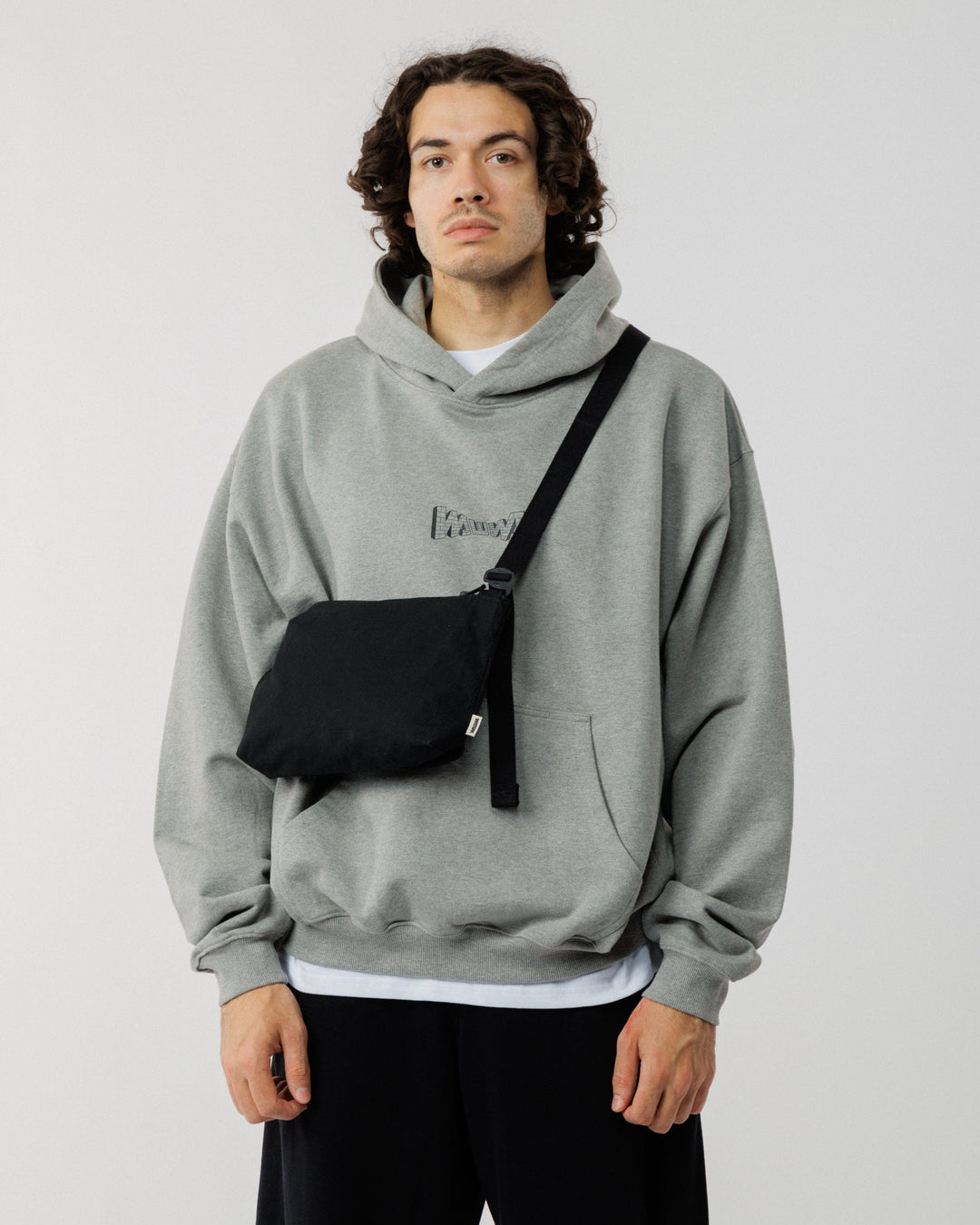 Mini Water Resistant Messenger Bag - Black