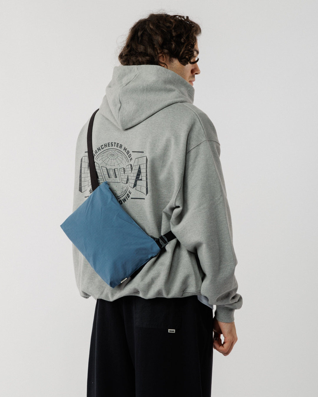 Mini Water Resistant Messenger Bag - Slate Blue