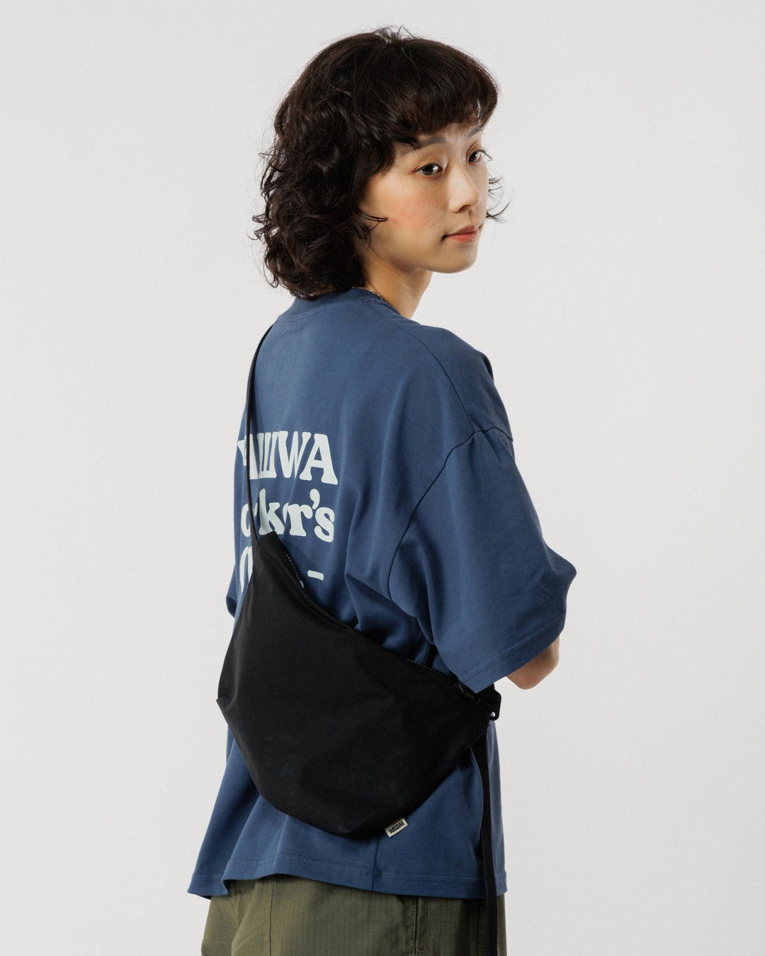 Mini Water Resistant Messenger Bag - Black