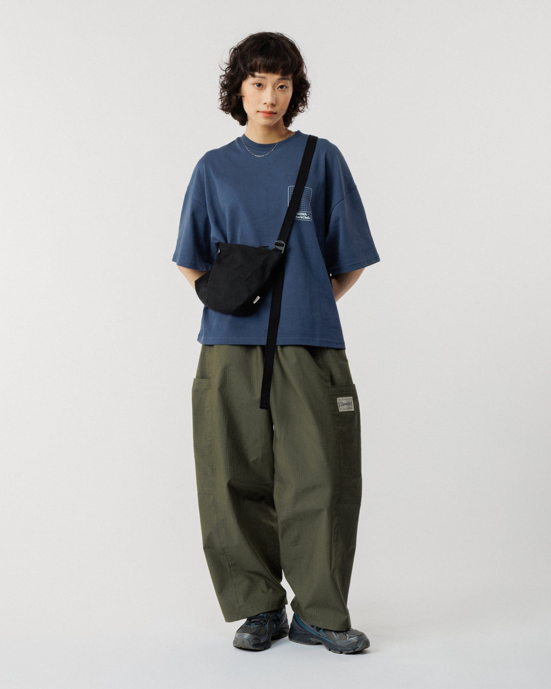 Mini Water Resistant Messenger Bag - Black