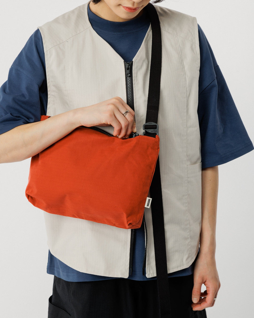 Mini Water Resistant Messenger Bag - Biscuit Orange