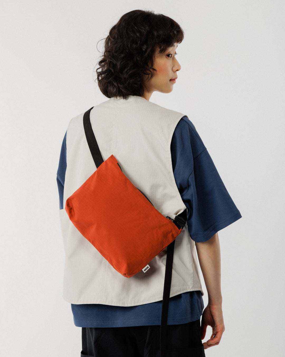 Mini Water Resistant Messenger Bag - Biscuit Orange