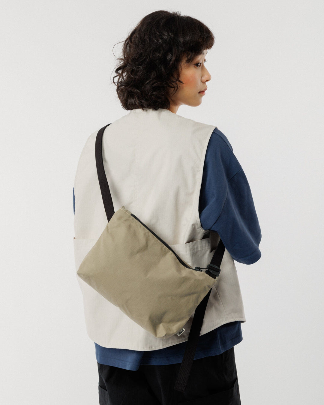 Mini Water Resistant Messenger Bag - Stone