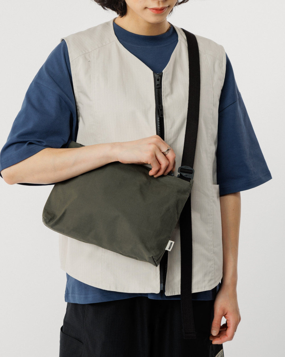 Mini Water Resistant Messenger Bag - Dark Olive