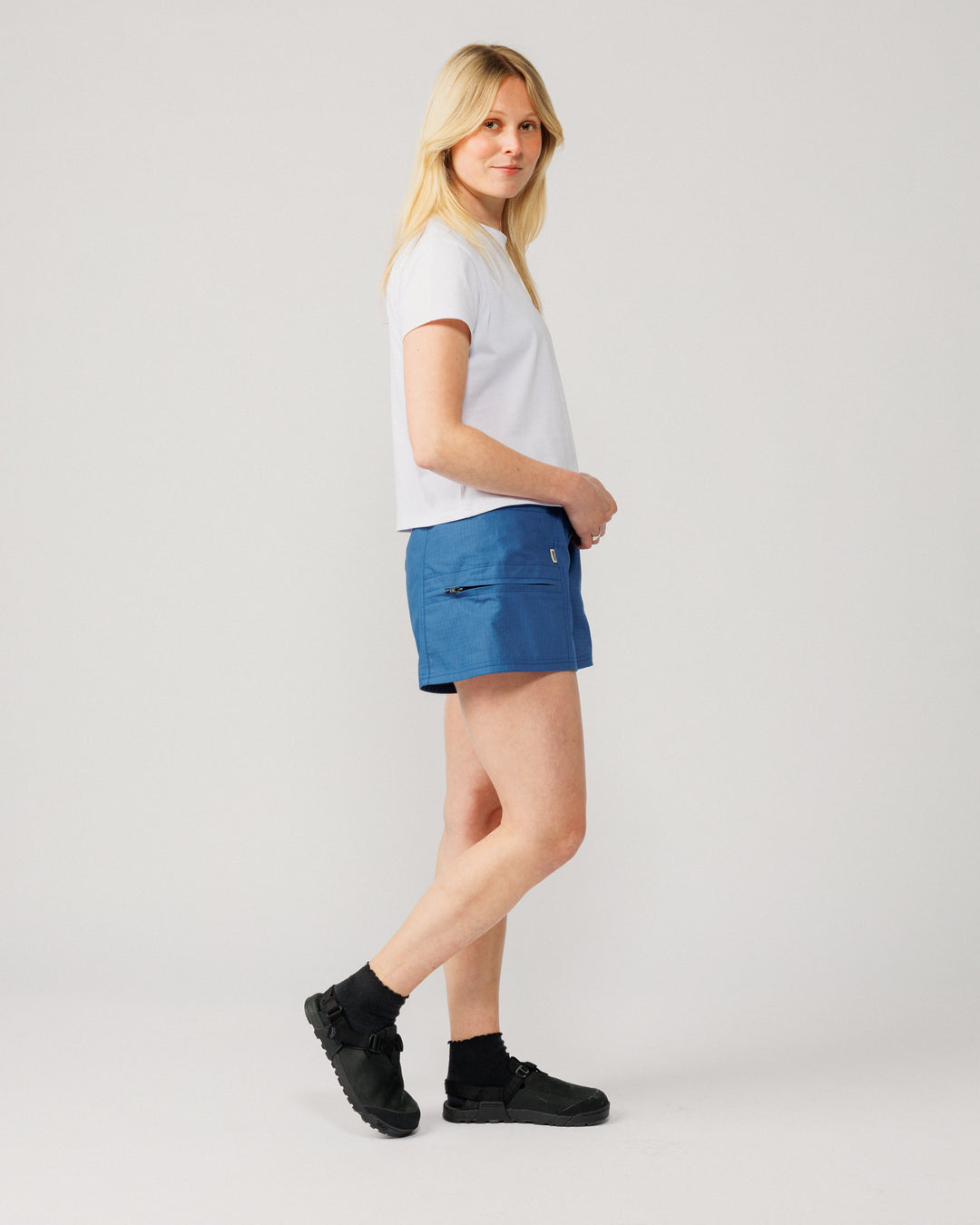 Ripstop Cropped Hiking Shorts - Sky Blue