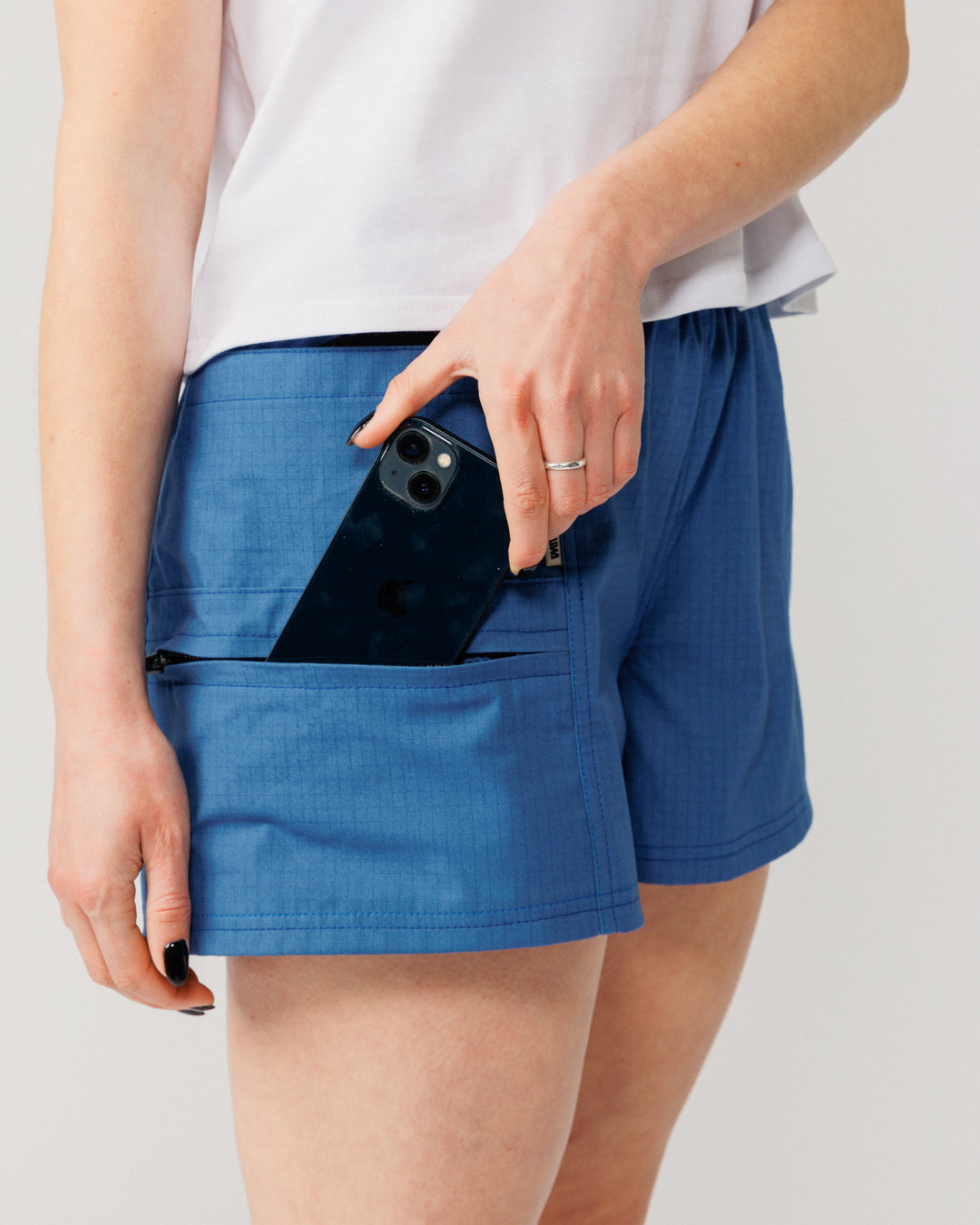 Ripstop Cropped Hiking Shorts - Sky Blue