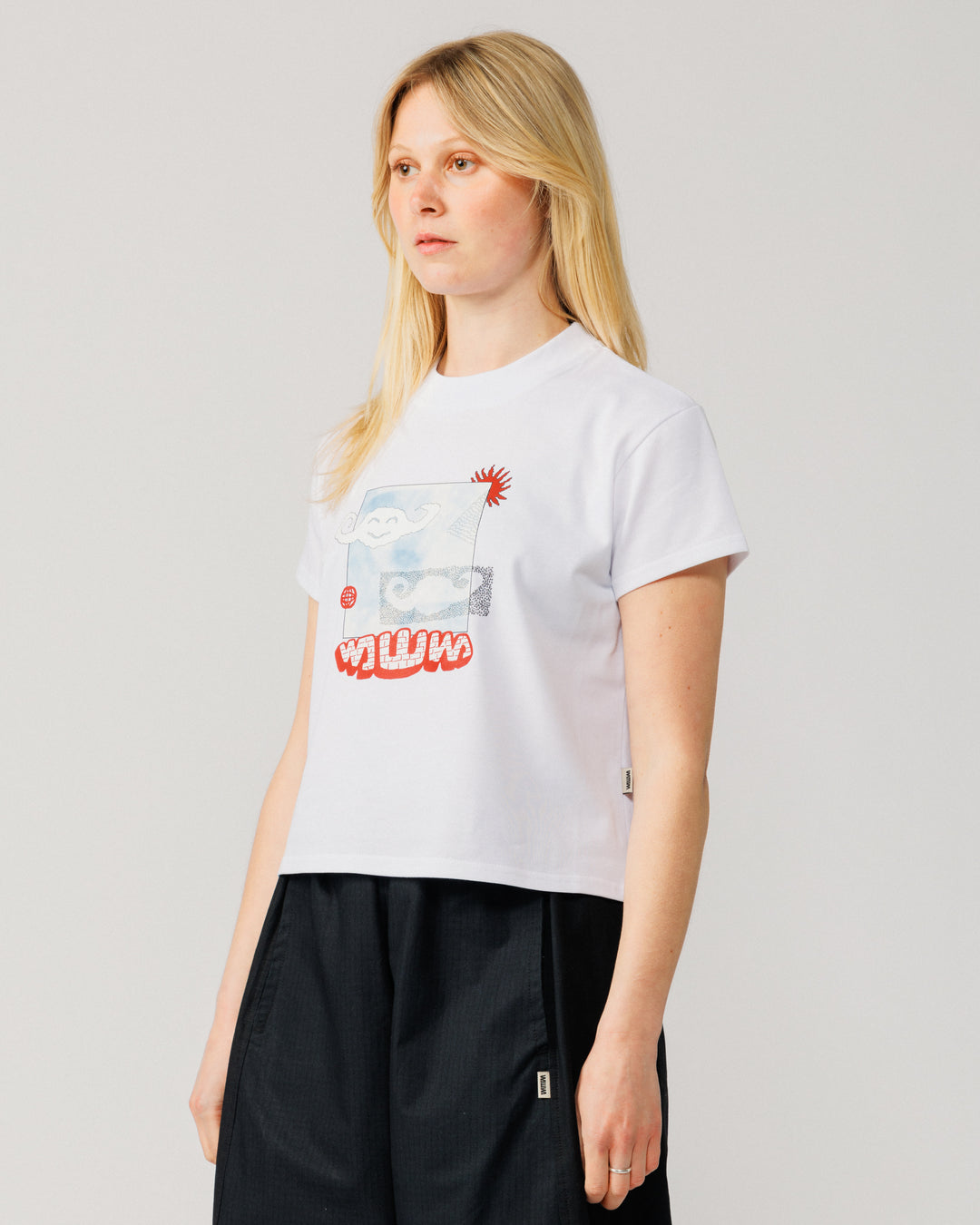 Plume Cropped T-Shirt - White