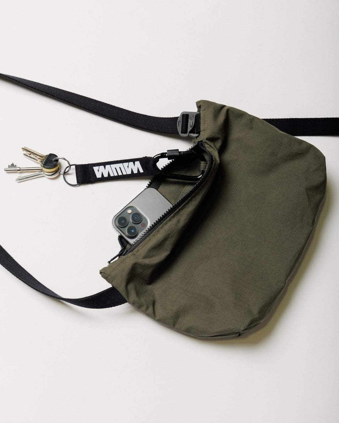 Mini Water Resistant Messenger Bag - Dark Olive