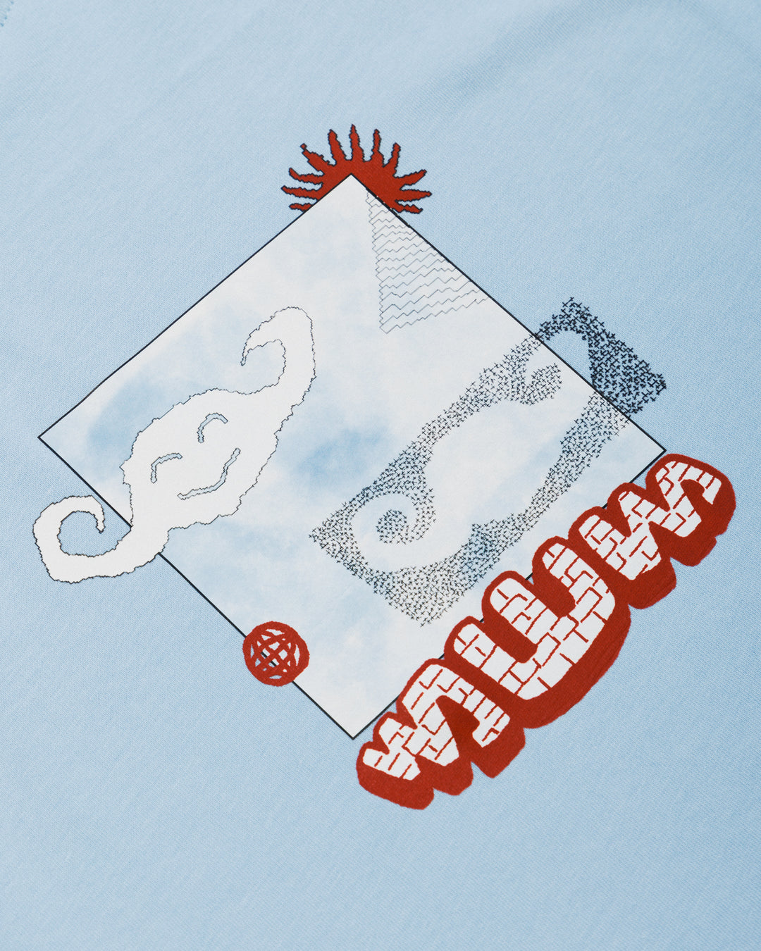 Plume Cropped T-Shirt - Sky Blue