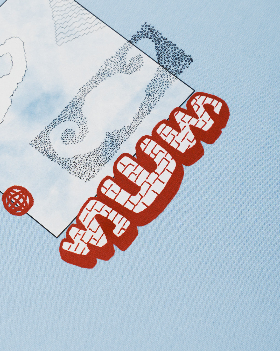 Plume Cropped T-Shirt - Sky Blue