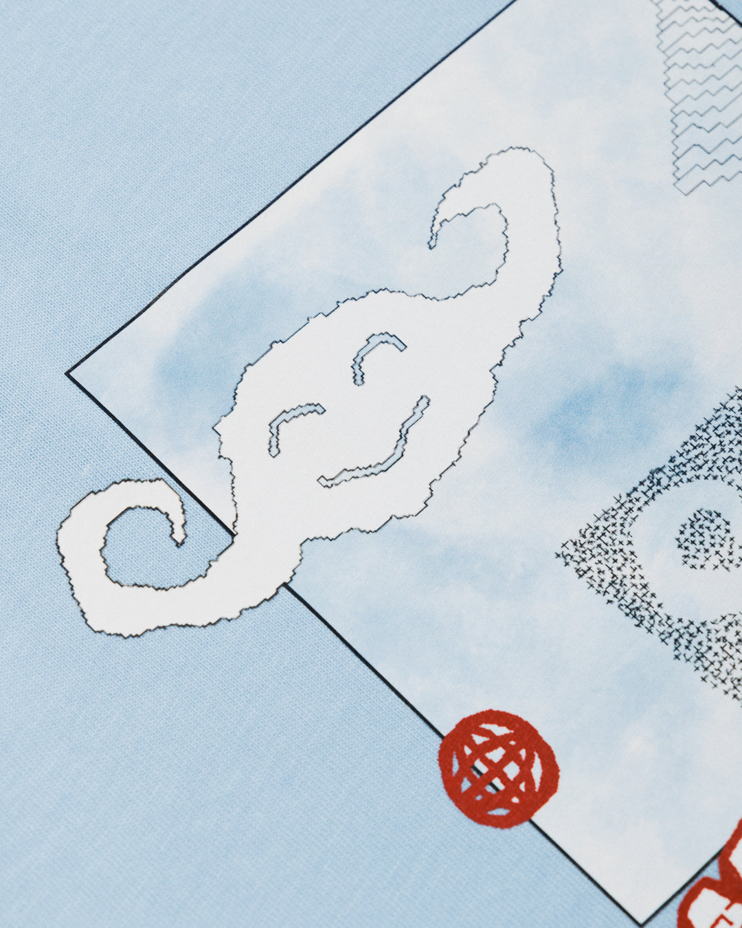 Plume Cropped T-Shirt - Sky Blue