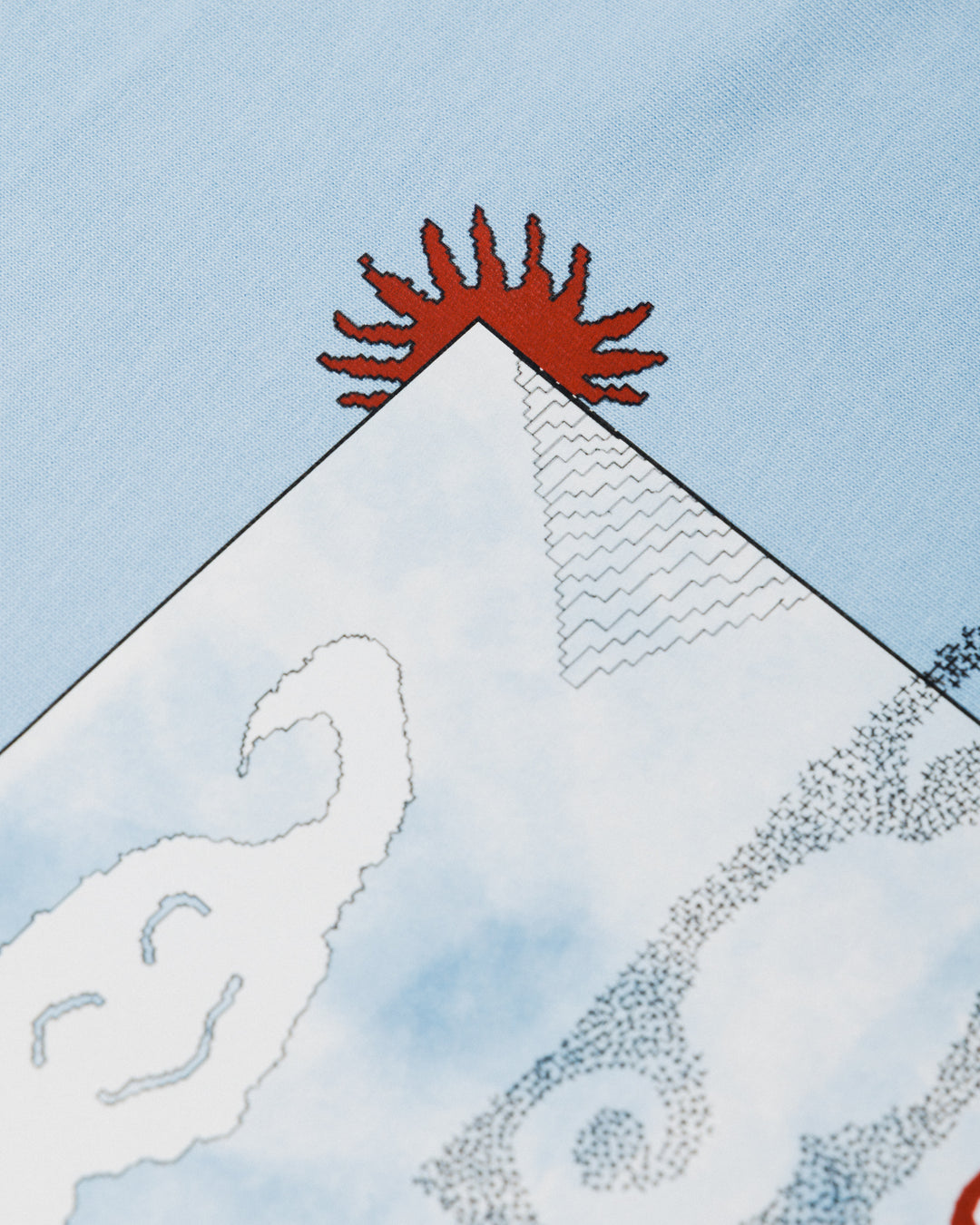 Plume Cropped T-Shirt - Sky Blue