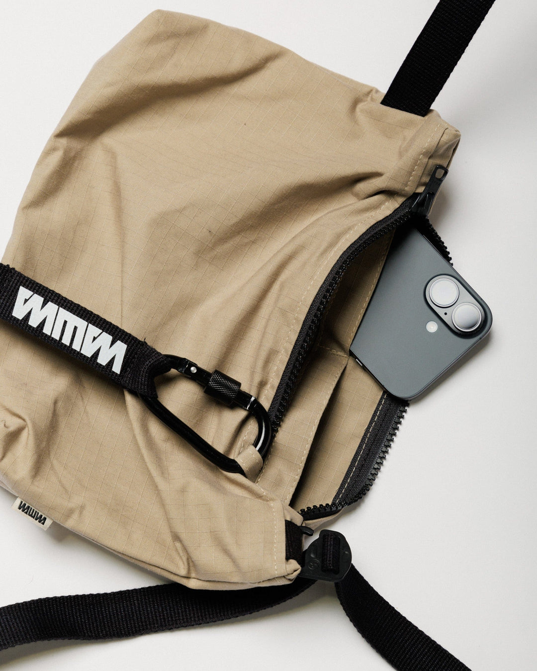 Mini Water Resistant Messenger Bag - Stone