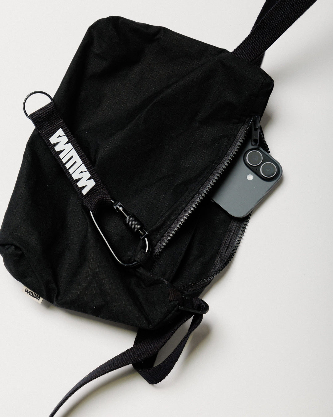 Mini Water Resistant Messenger Bag - Black