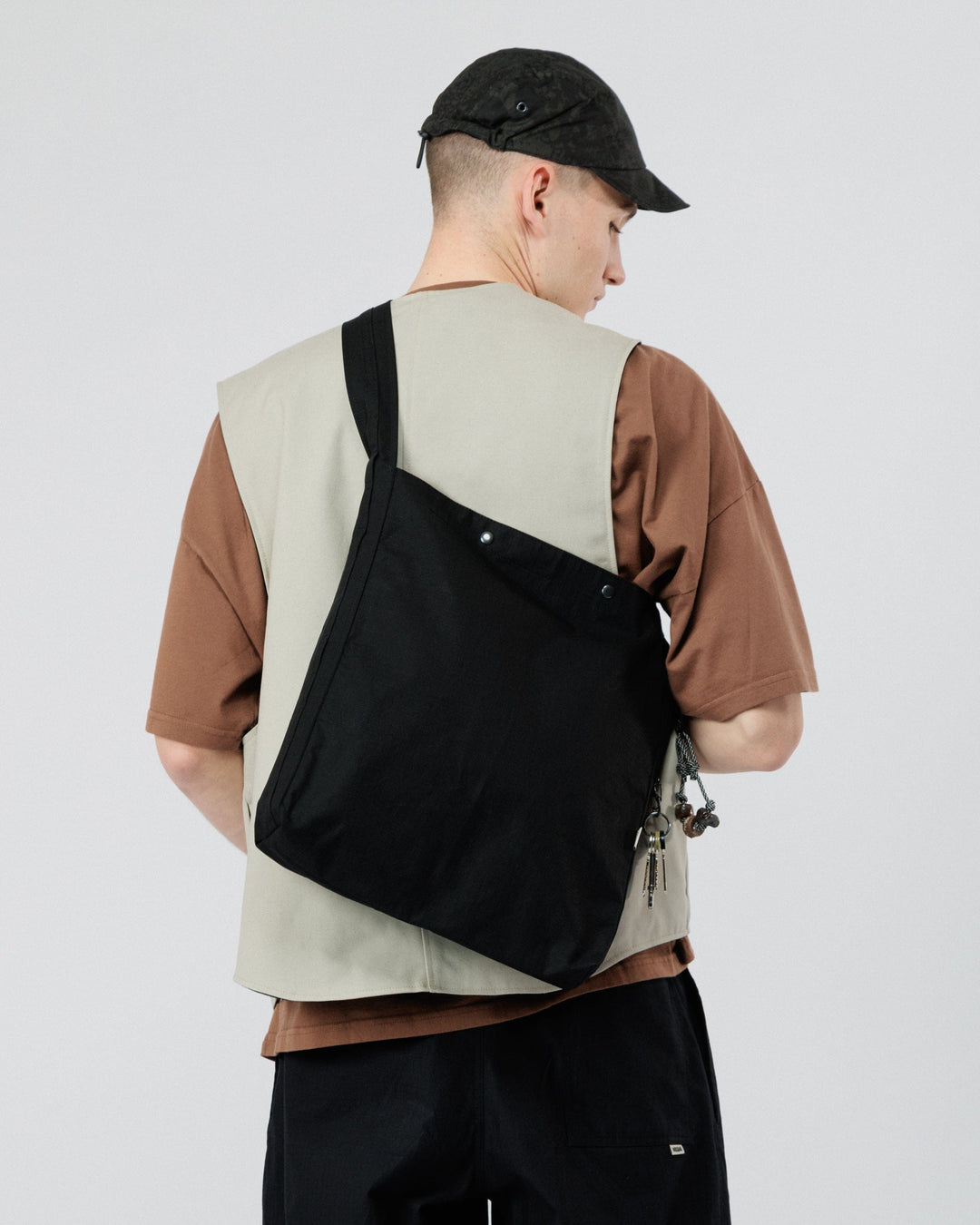 Water Resistant Bar Tack Tote - Black