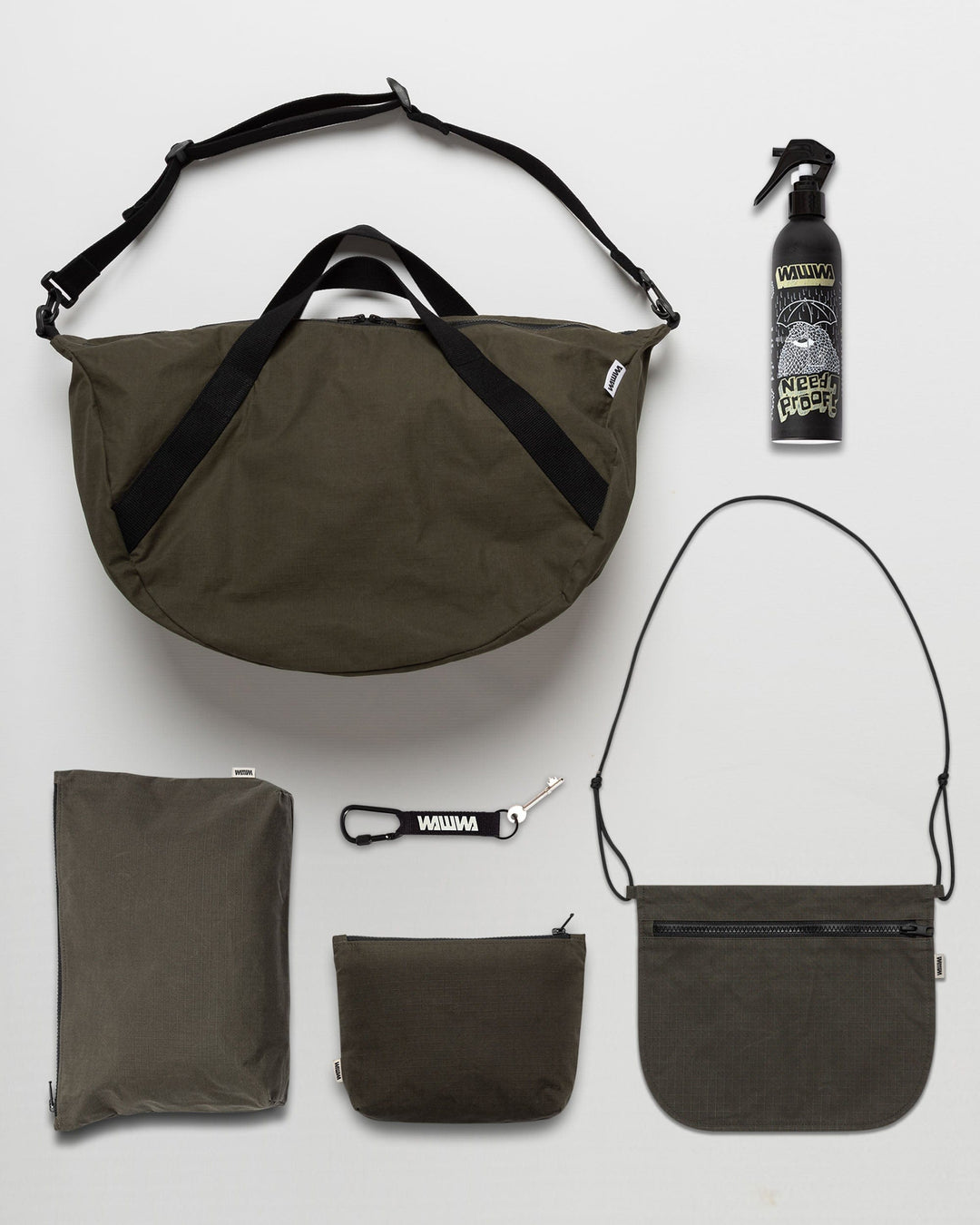 Water Resistant Duffle Bag Travel Set - Dark Olive