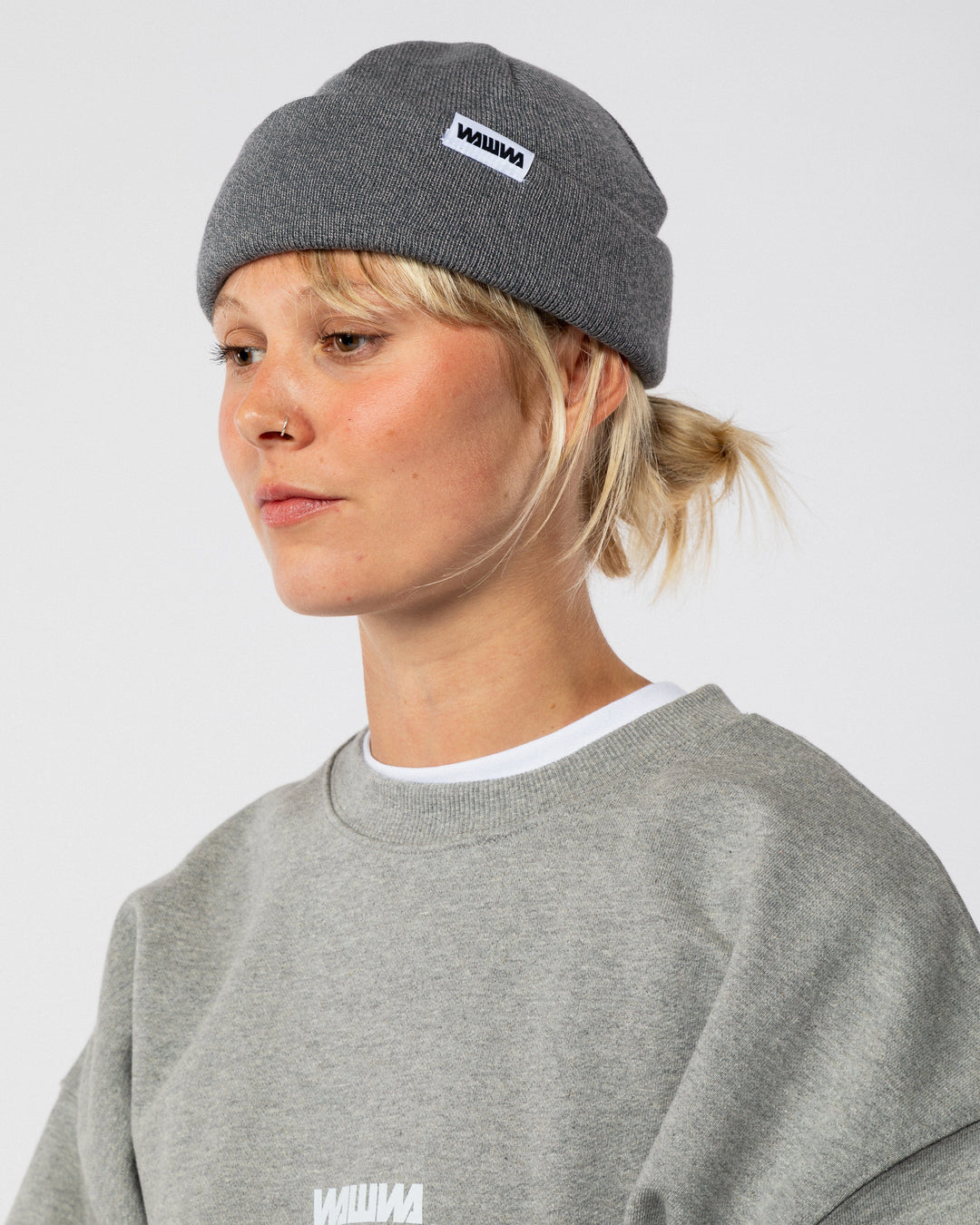 Mill Cotton Beanie - Grey Marl