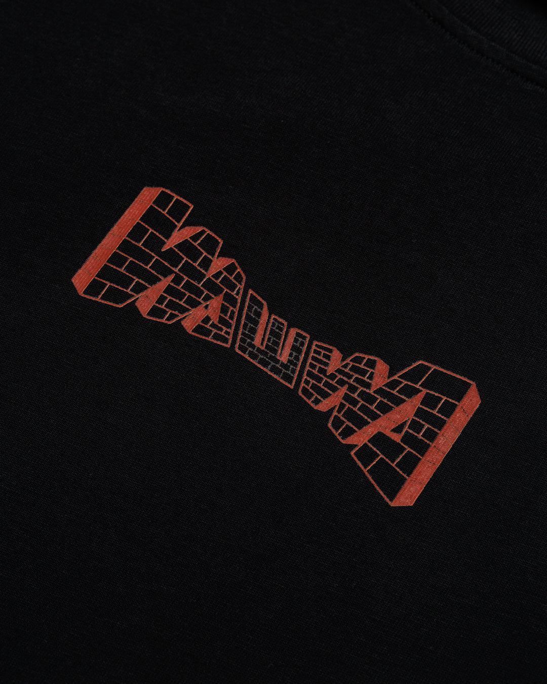 Brick Logo T-Shirt - Black — graphic close-up, print detail