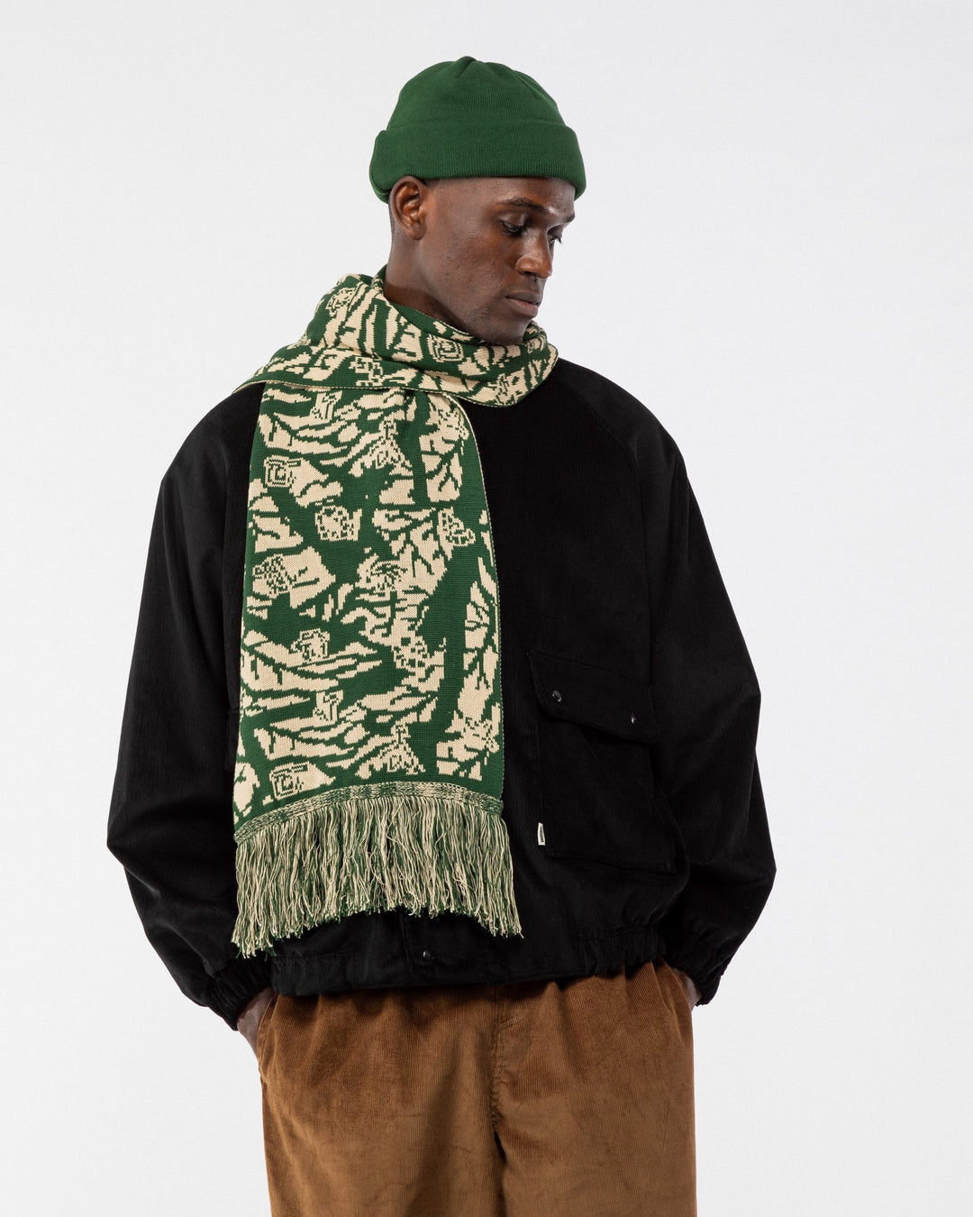 Bamba Scarf & Mill Beanie Set - Bottle Green