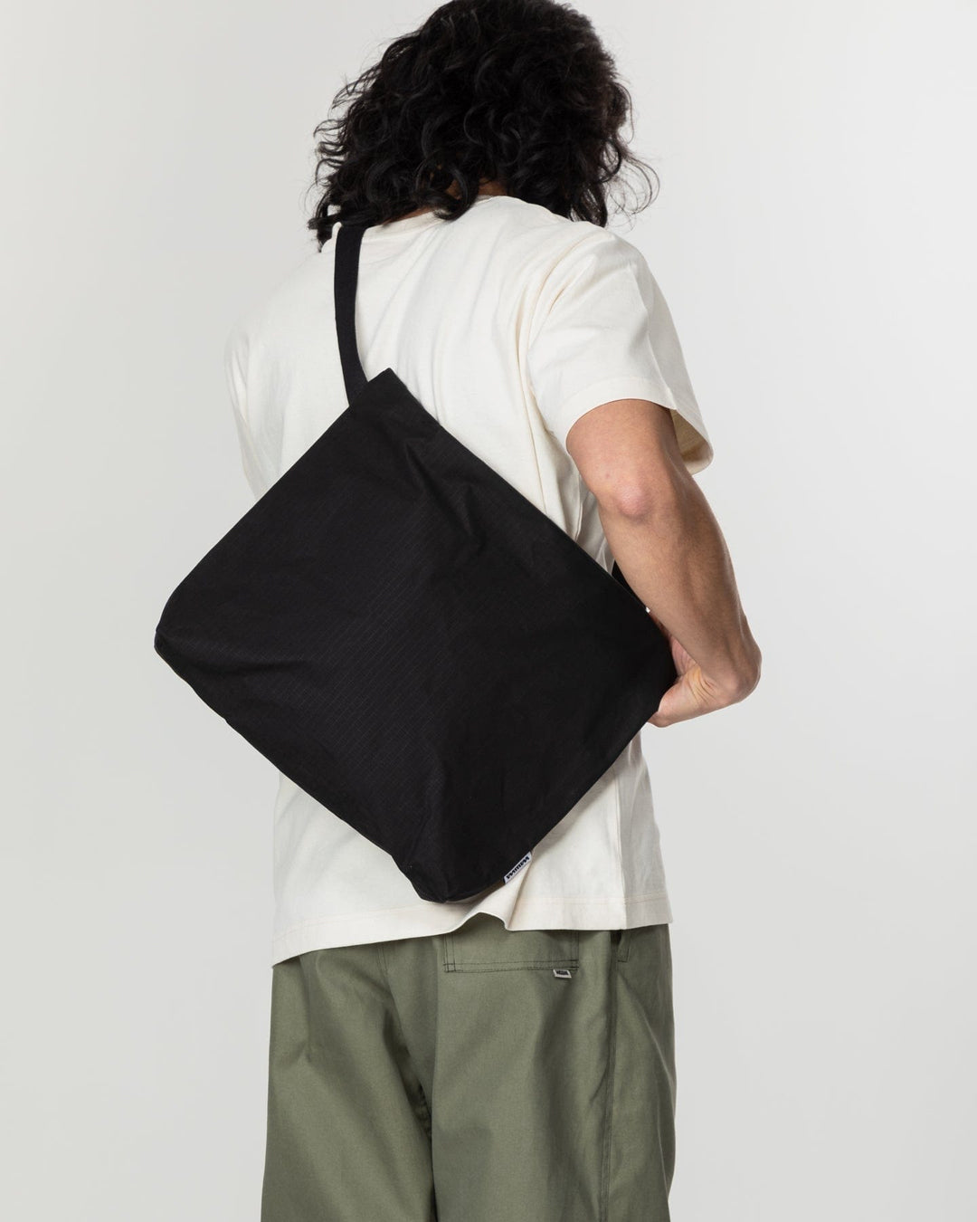 Water Resistant Messenger Bag - Black