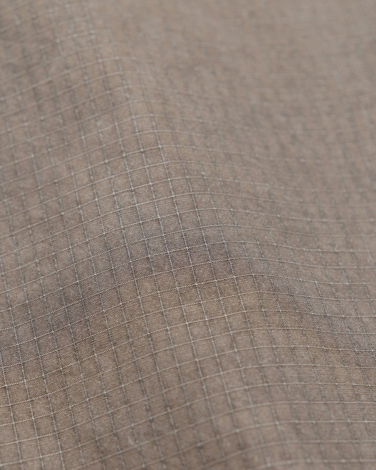 Garment Dyed Atlas Pants - Fawn Brown — ripstop fabric texture close-up