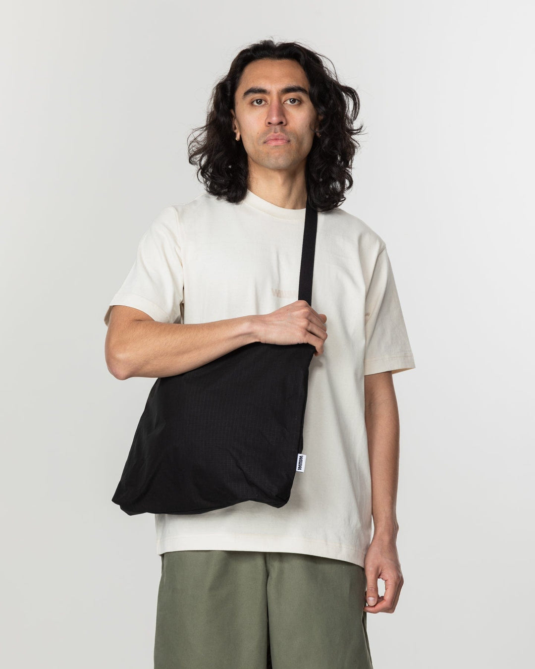 Water Resistant Messenger Bag - Black